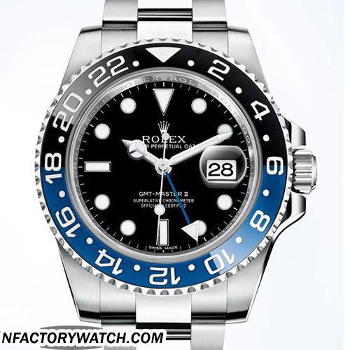 勞力士Rolex 格林尼治型 II 116710BLNR 316L不鏽鋼錶殼 防劃藍寶石水晶