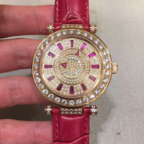法蘭克穆勒 Franck Muller 神秘時間系列腕錶 搭載2836機芯 意大利牛皮錶帶