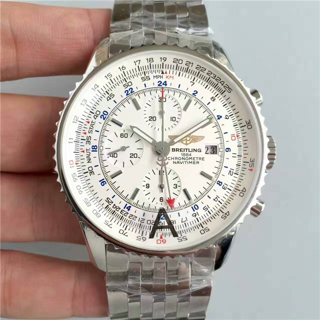 百年靈 航空計時系列 七針兩地時區 激光鐳射logo 時計後蓋 316精鋼錶殼 JF精品