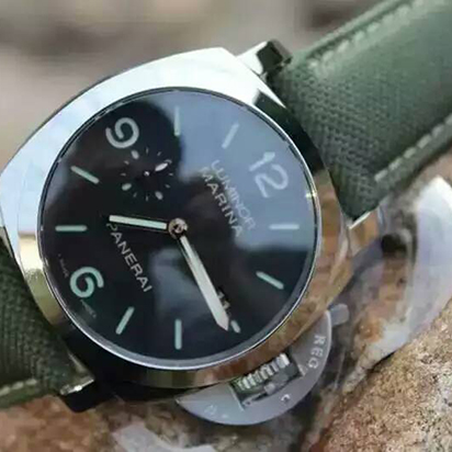 沛納海Pam618，基于亞洲7750自動，修飾的P9000316L不鏽鋼錶圈 藍寶石水晶玻璃 超級夜光錶帶綠色尼龍錶帶