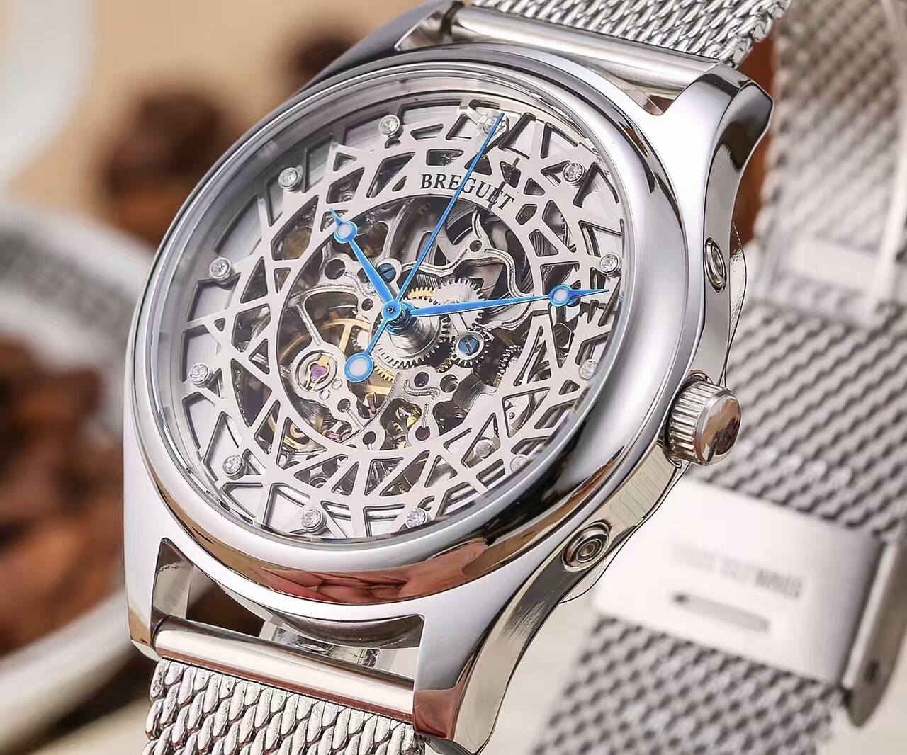寶璣 精品男士鏤空腕錶 頂級機械機芯 礦物質超強鏡面 精鋼錶帶 生活防水
