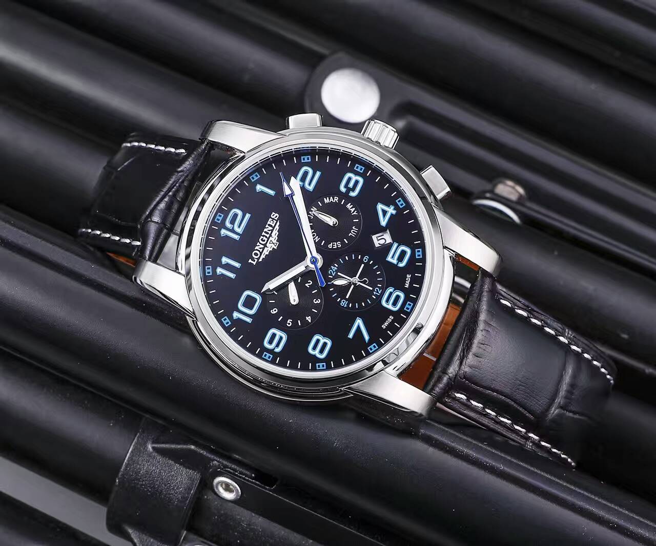 浪琴 頂級機械機芯 316精鋼 藍寶石水晶鏡面 生活防水 精品男士腕錶