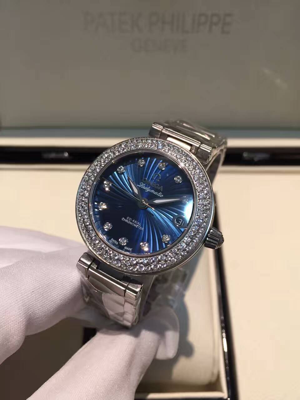 歐米茄碟飛系列 425.30.34.20.55.001腕錶 魅藍錶盤 藍寶石鏡面 精鋼錶帶 
