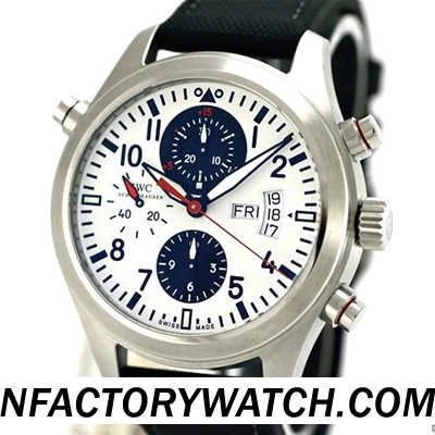 萬國IWC飛行員計時腕錶IW371803噴火戰機 316L不鏽鋼  防刮藍寶石水晶雙鍍膜 白色錶盤 黑白子錶盤