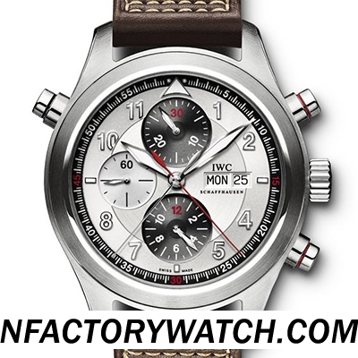 萬國IWC飛行員計時腕錶IW371806噴火戰機 防刮藍寶石水晶雙層鍍膜 白色錶盤 黑白子錶盤 