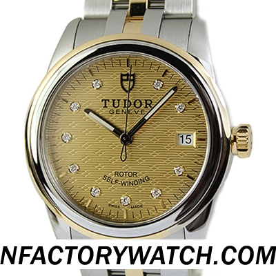 帝舵Tudor 駿珏系列 55003-68053 316F不鏽鋼 螺絲背及錶冠 包金錶圈