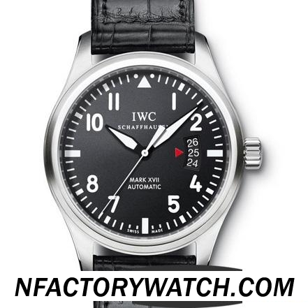 萬國IWC 馬克十七 Mark XVII IW326501 雙塗層的防刮藍寶石水晶 黑色牛皮錶帶